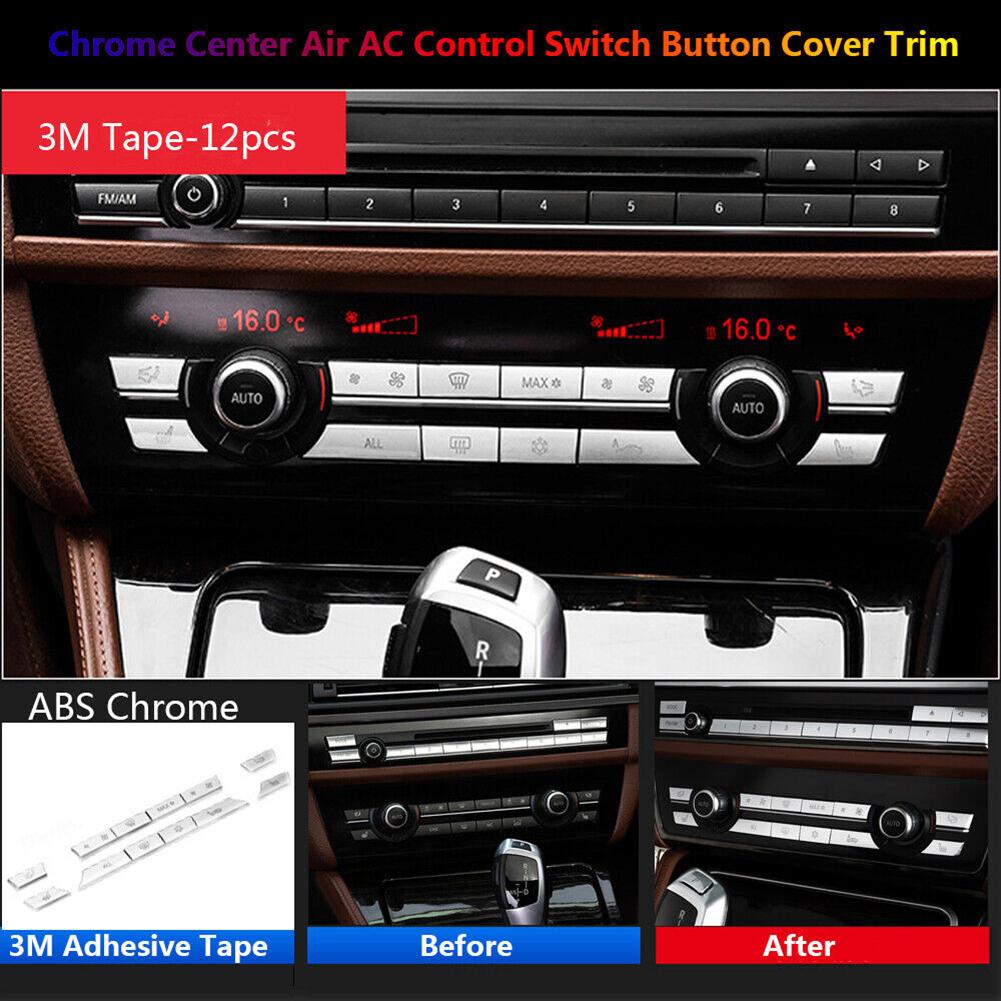 12pcs Car Center Air AC Control Button Cover Trim For BMW 5 6 7 F10 F07 F01 F06 F12 520i/523i/528i/528i XDrive/530i/535i/535i