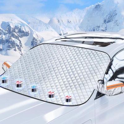 Car Winter Snow Shield Thickened Flocked Half Cover Front Bumper Cover Snow Wind and Frost Resistant Car Clothing Anti Freezing Car Snow Shield
