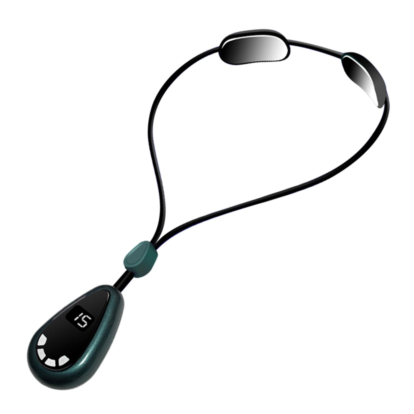 

Портативный массажер для шеи с шейным ремнем для облегчения боли в плечах и шее 6 режимов массажа 15 интенсивности темно-зеленого