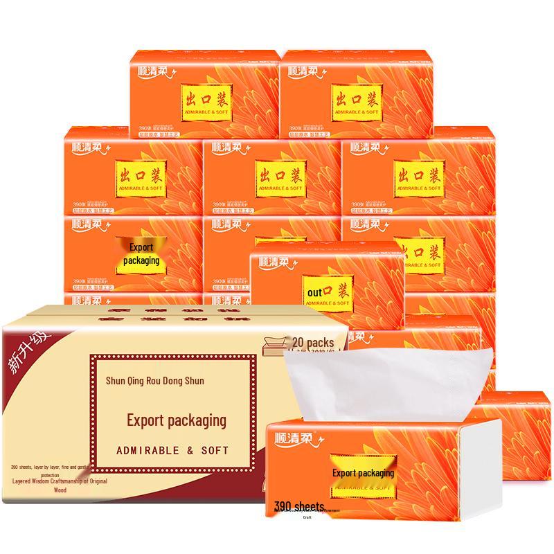 Shunqingrou 3-Ply Facial Tissues, 20 Soft Packs
