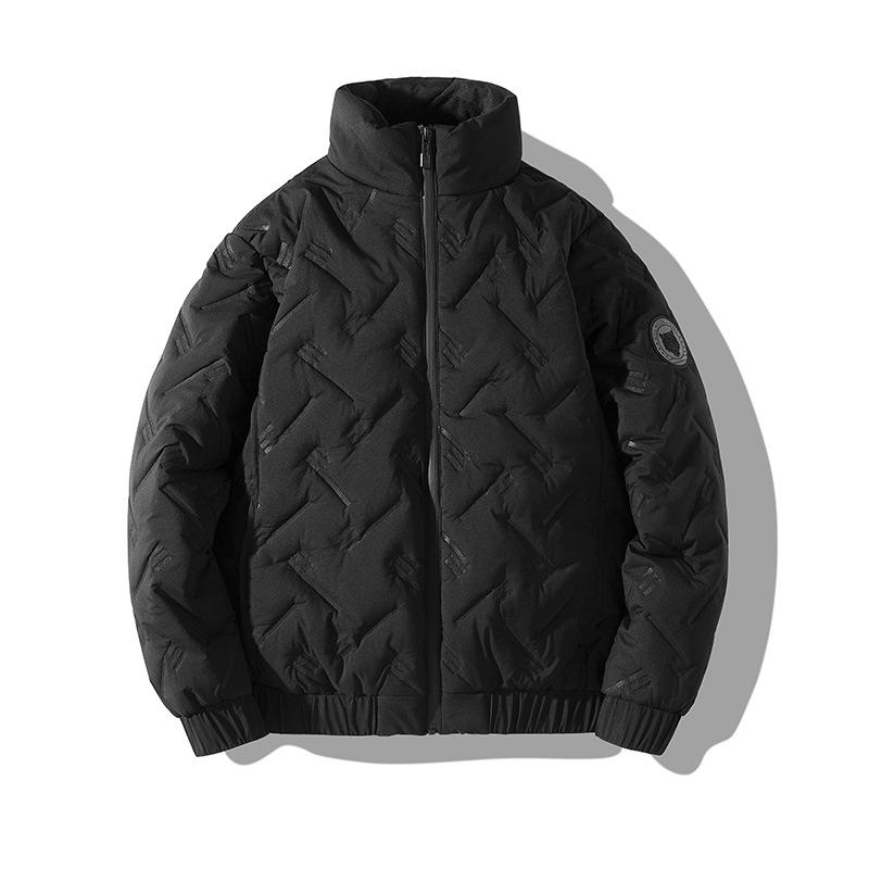 

Padded jacket men s 2025 spring, autumn and winter new velvet thickened casual padded jacket stand-up collar middle-aged padded jacket M