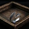 European & American Fashion Retro Smile Face Multi-layer Open Silver Ring - Trendy Korean Punk Simple Design for Women