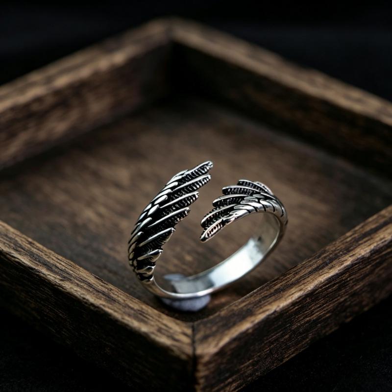 European & American Fashion Retro Smile Face Multi-layer Open Silver Ring - Trendy Korean Punk Simple Design for Women