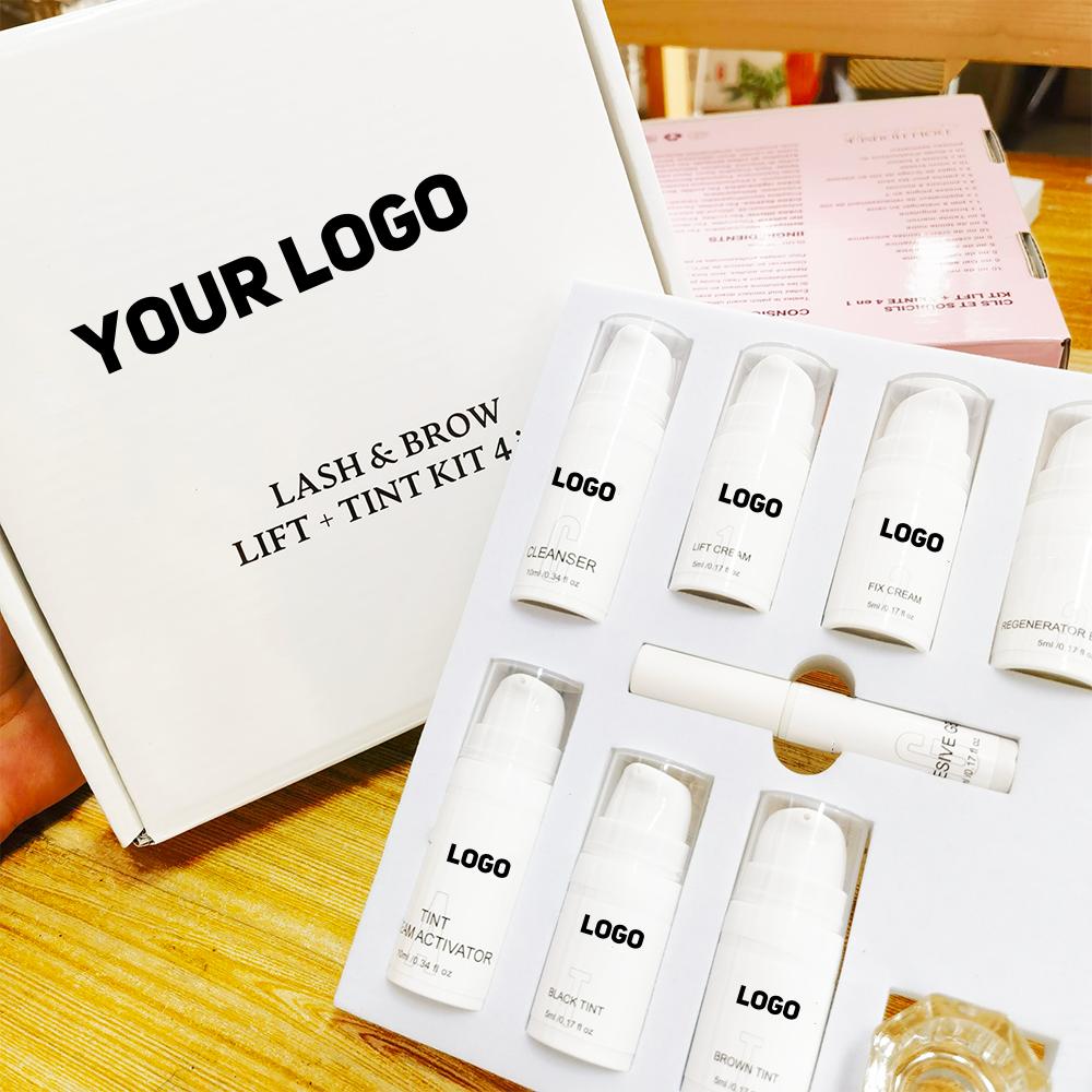 Private Label Keratin Fast Lash Lift Kit Eyelash& Brow Perm Professional Brow Lamination Tint 4 In 1 Brow Lamination Kit