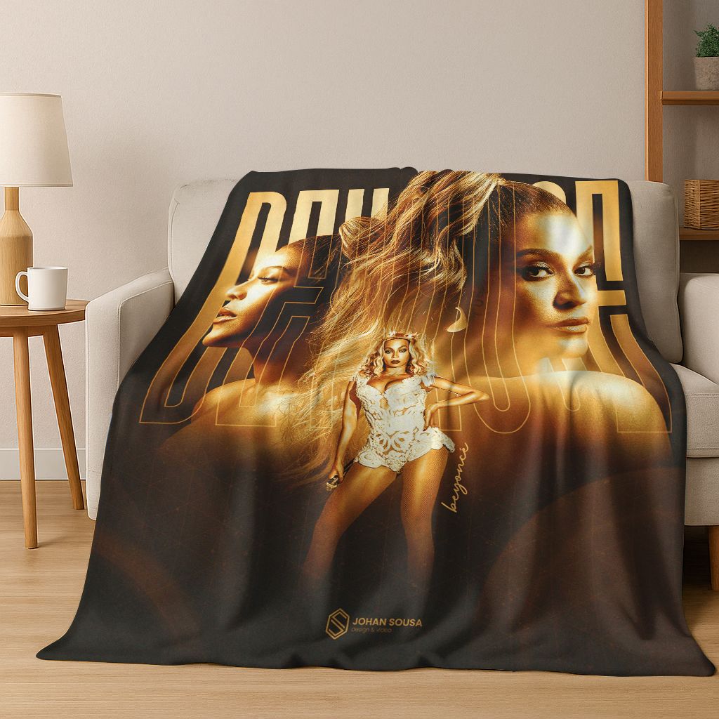 Moderne Popmusik Beyonce Kunst Flanelldecke, Gemütliche Weiche Überwurfdecke für Zuhause Schlafzimmer Bett Sofa Picknick Büro Abdeckung Geschenk Kind