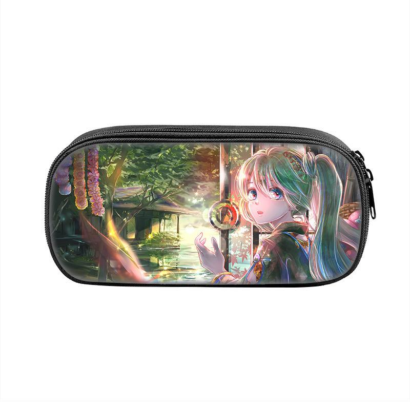Hatsune Miku Pencil Case Miku Anime Surrounding Male And Female Students Large Capacity Stationery Case Pencil Case Bag