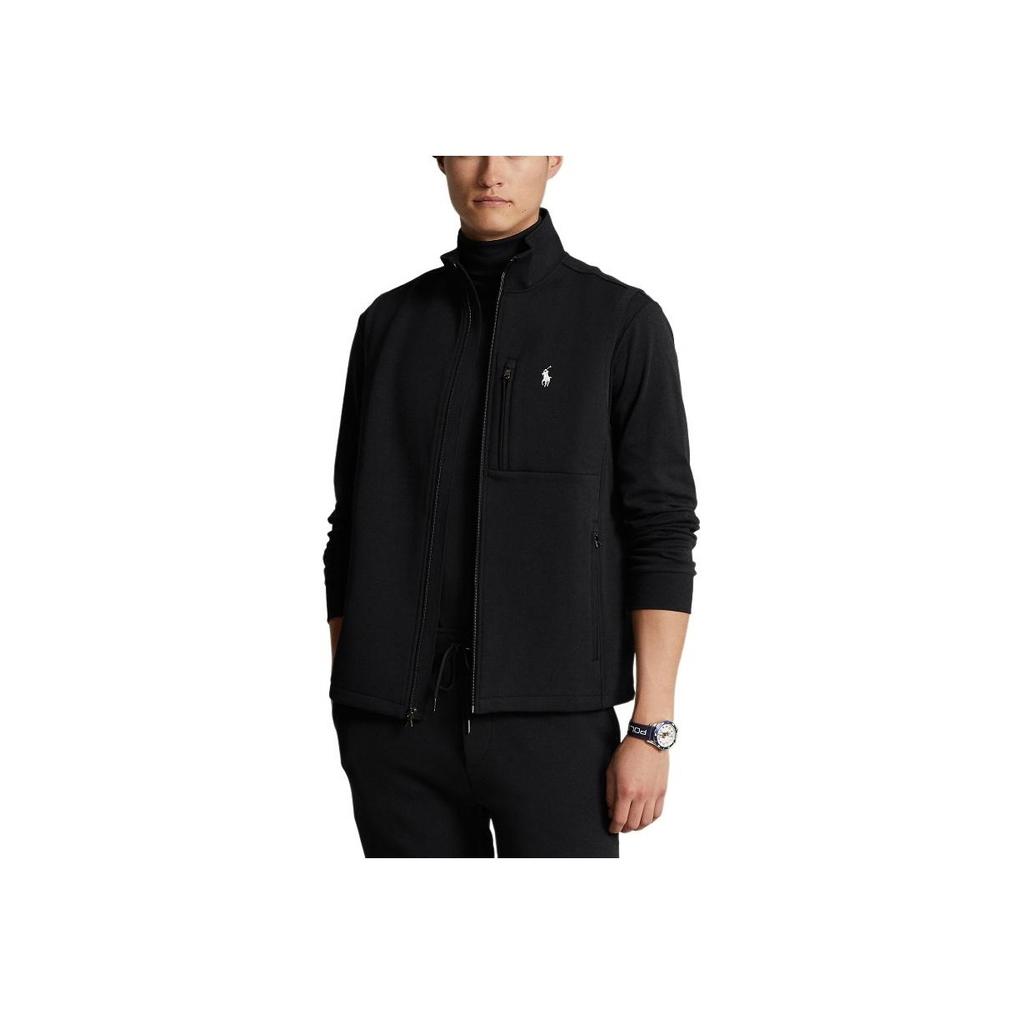 Polo Ralph Lauren Ss24 Solid Color Logo Embroidered Zipper Casual Vest Men vests Black MNPOKNI1N220006-001