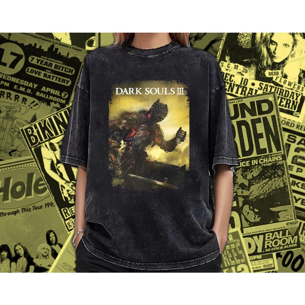 

Ретро-футболка Dark Souls с эффектом потертости, с принтом King Soul, для мужчин и женщин S