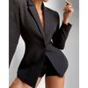 European and American Women's Clothing Fashion Suit Print Shorts Suit Long Sleeve Printed Shorts Suit