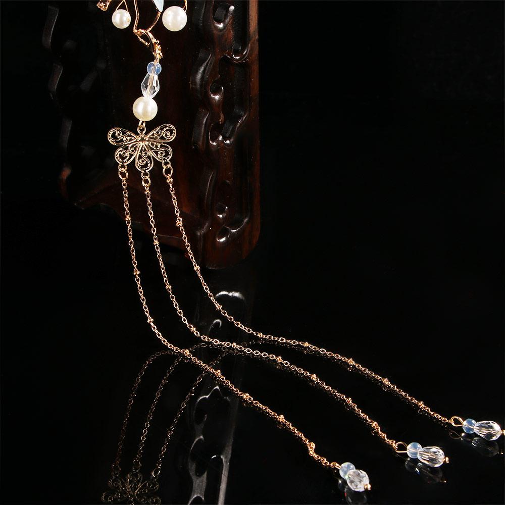 Classical Style Wedding Butterfly Traditional HANFU Chinese Headwear Hair Clips Hairpin Tassel