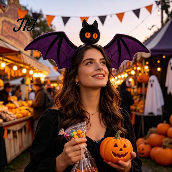 Gothic Style Hairband for Women Halloween Bat Hairband, Plush Wing Headband, Three Dimensional Costume Cosplay Party Accessories And Girls Burgundy