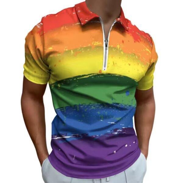 

Новое летнее мужское поло с коротким рукавом и лацканами с 3D-принтом граффити 2XL
