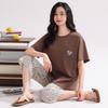 2026 Summer Women's Breathable Cotton Pajamas Set - Lightweight, Seven-Point Sleeve, Indoor/Outdoor Wear