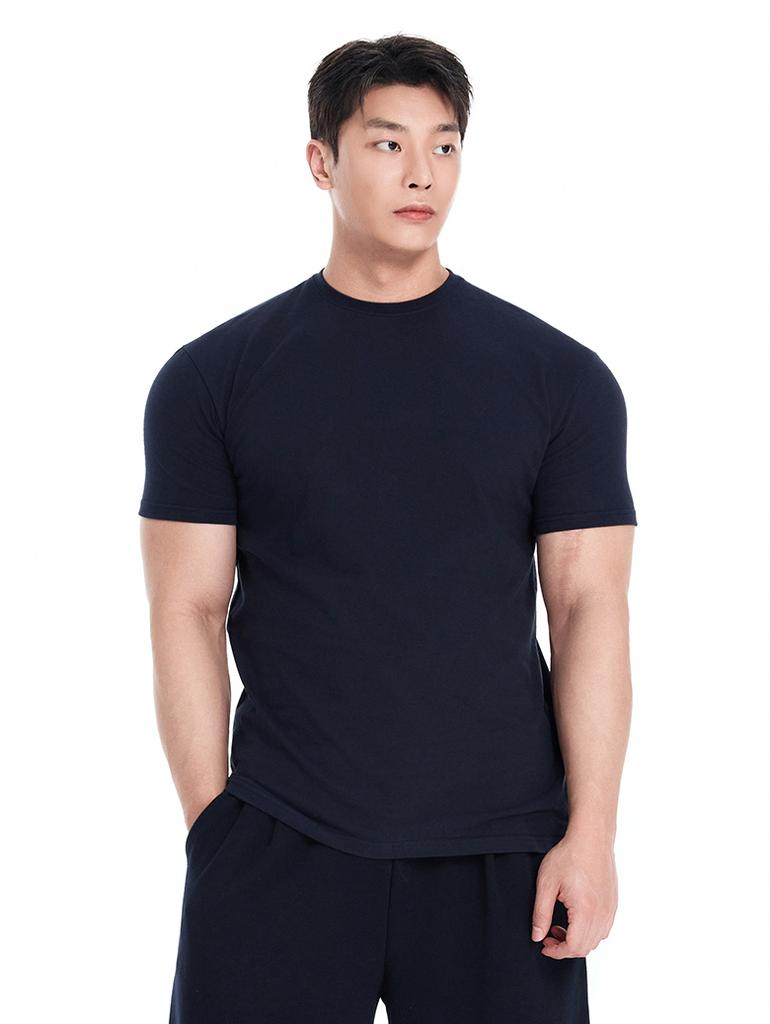 BYSEC Double Cotton Plain Muscle Fit Short Sleeve T-Shirt_7 Colors