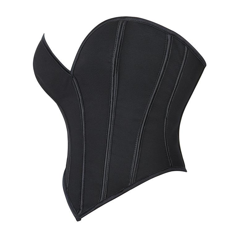 Schwarz Matt Trägerlos Sexy Hofstil Damen Top