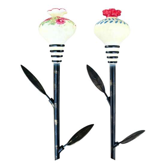 Hummingbird Feeder Garden Stakes Stakes, Vintage Flower Bird Nectar Feeders, Resin Wildlife Feeding Station Outdoor Feeders for Yard Patio Decor Small