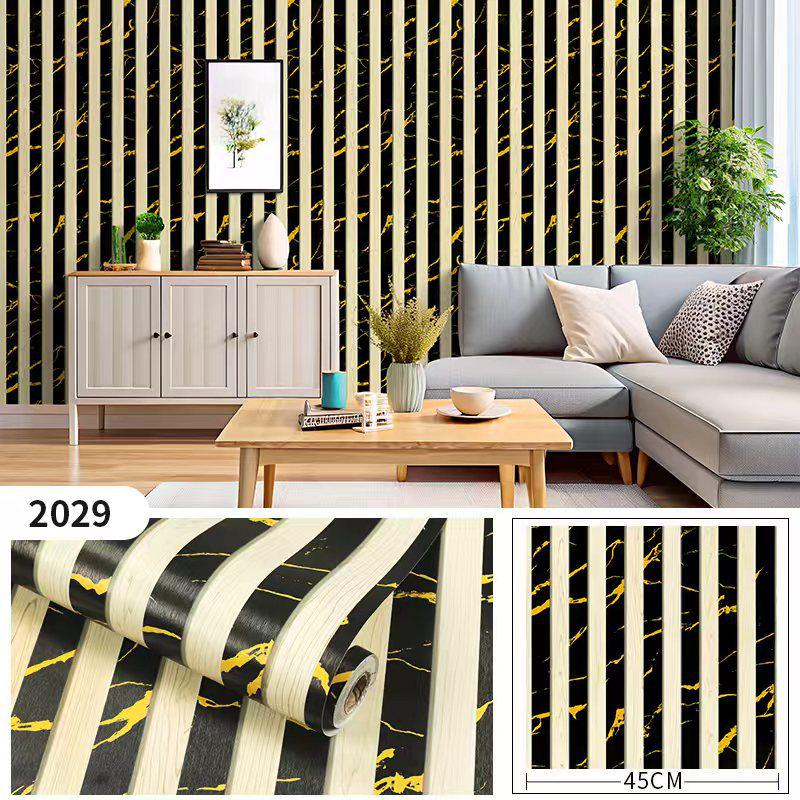 Self-Adhesive Imitation Wood Grain Wallpaper - Moisture-Proof Wall Decoration for Bedrooms