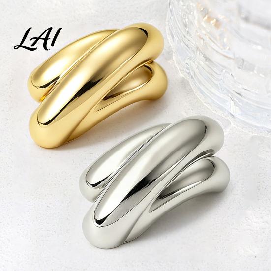 Bag Decoration for Men Arched Brooch Pin Minimalist Women, Golden Silver Alloy Lapel Clothing
