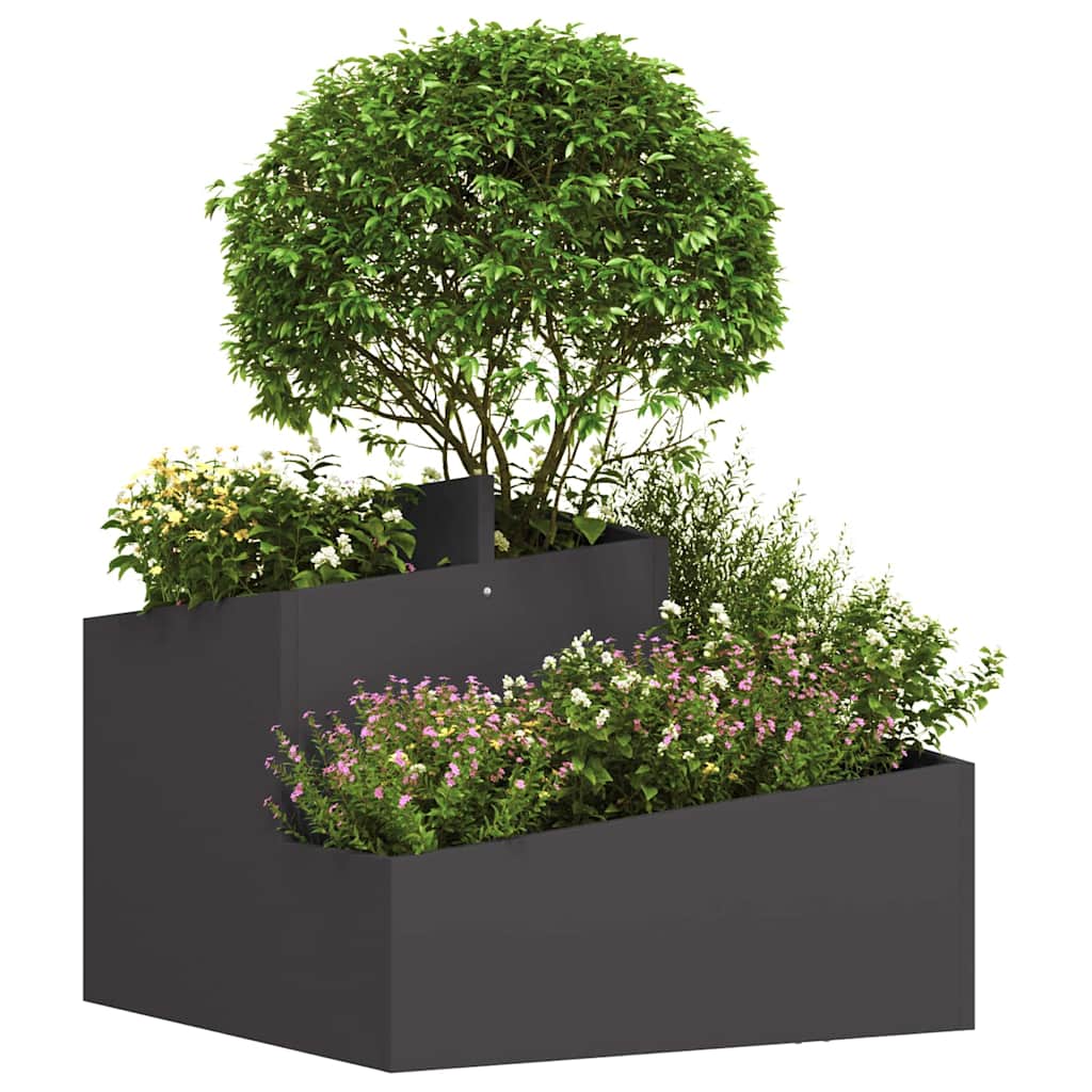 Garden Planter Black 60 X 60 X 50 Cm Cold Rolled Steel