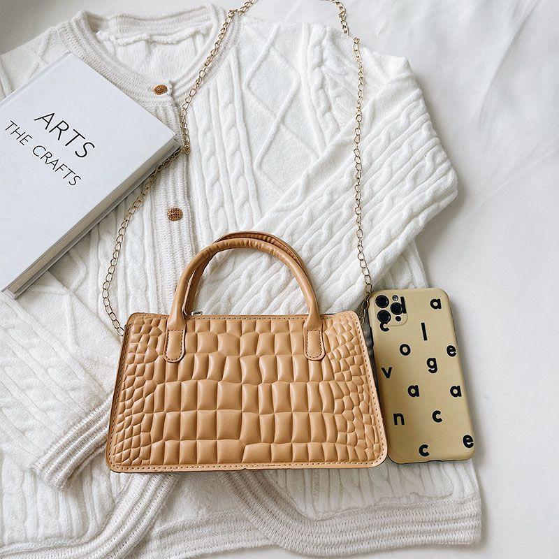 Yankee Color Collision Retro Small Square Bag, New Fashion Simple Fashion Chain Shoulder Crossbody Handbag