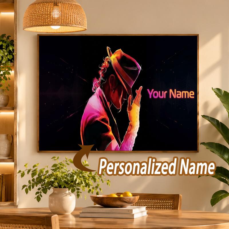 Custom Name Michael Jackson 5D Diamond Painting Personalized Full Drill Diamond Art Kit Gift