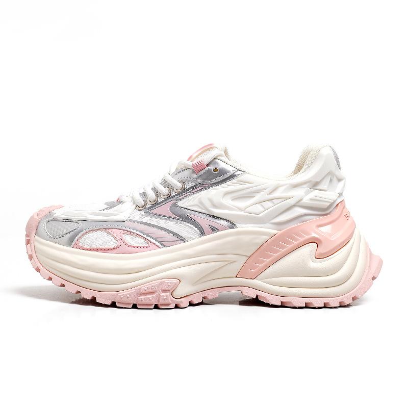 

High Version~ Ruth Rattlesnake Daddy Shoes Men s and Women s Breathable Platform Casual Shoes Couple Running Sneakers Women s 44 розовый