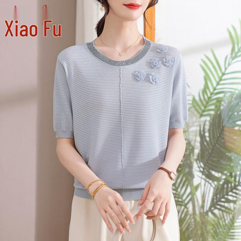 Women s Floral Short Sleeve Knit Top XL