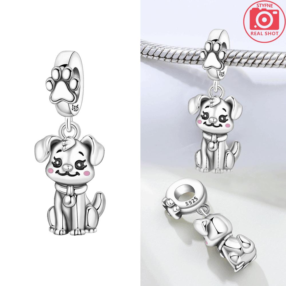 Original Copper Pink Claw Pendant Cats Animals Dogs Bead String Beads Fit Bracelet Anniversary Gift Accessory Diy