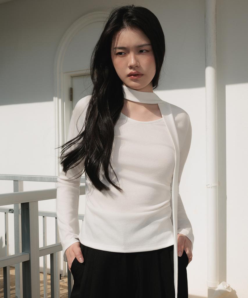 DEHEVE Tie Flare Long Sleeve [Ivory]