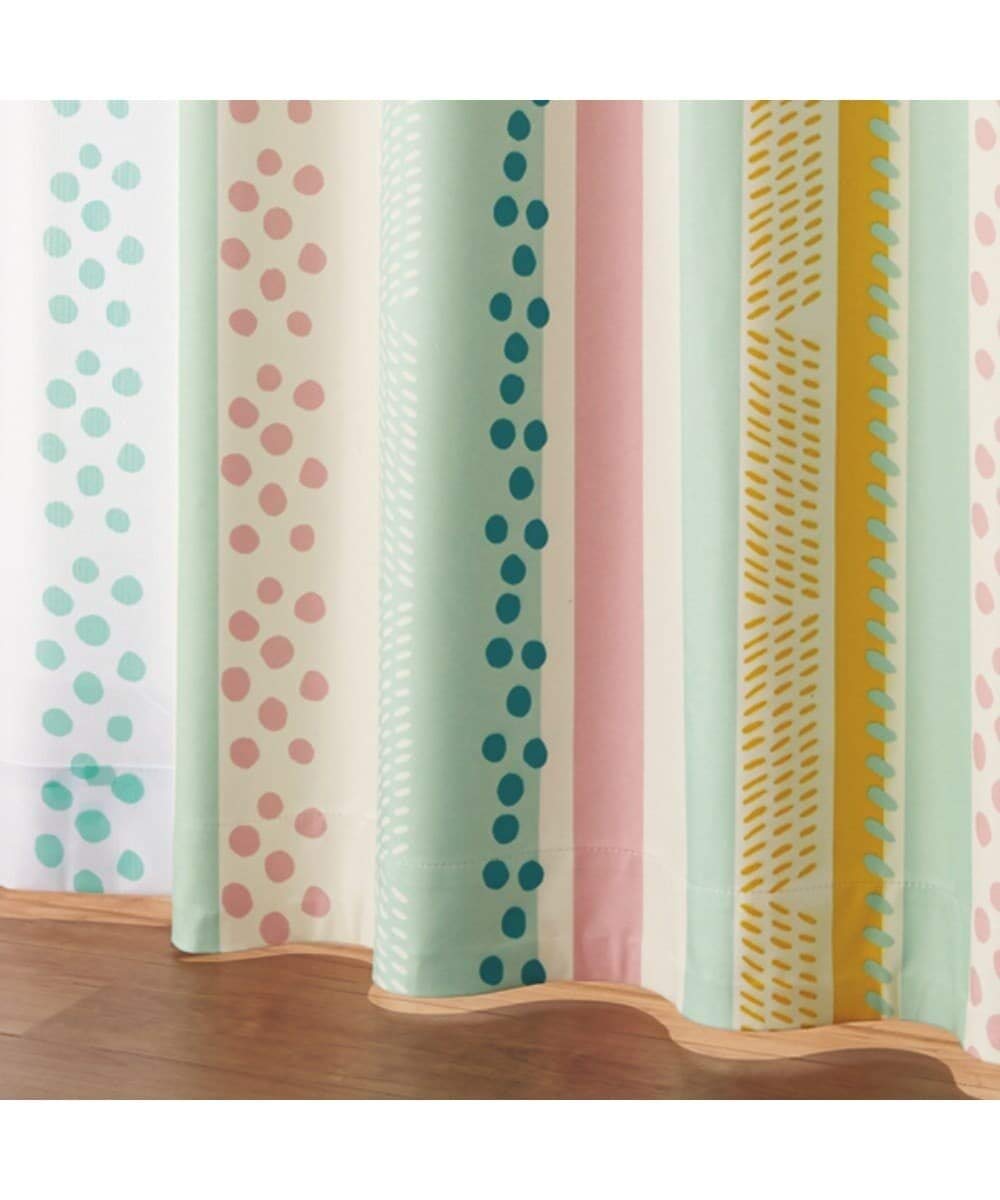 

Nissen Striped Geometric Pattern Blackout Curtains with Privacy and UV Set of 4 Lace A 3 100cm Wide x 150cm Long x 4 Panels Curtains, Heat-Blocking,