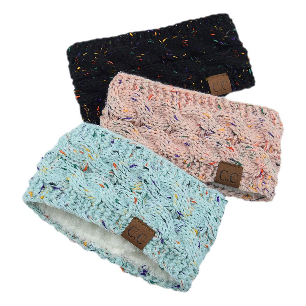 

Европейская и американская бархатная вязаная шерстяная повязка на голову, цветной дизайн с переплетением нитей, теплая защита ушей для осени и зимы чёрный