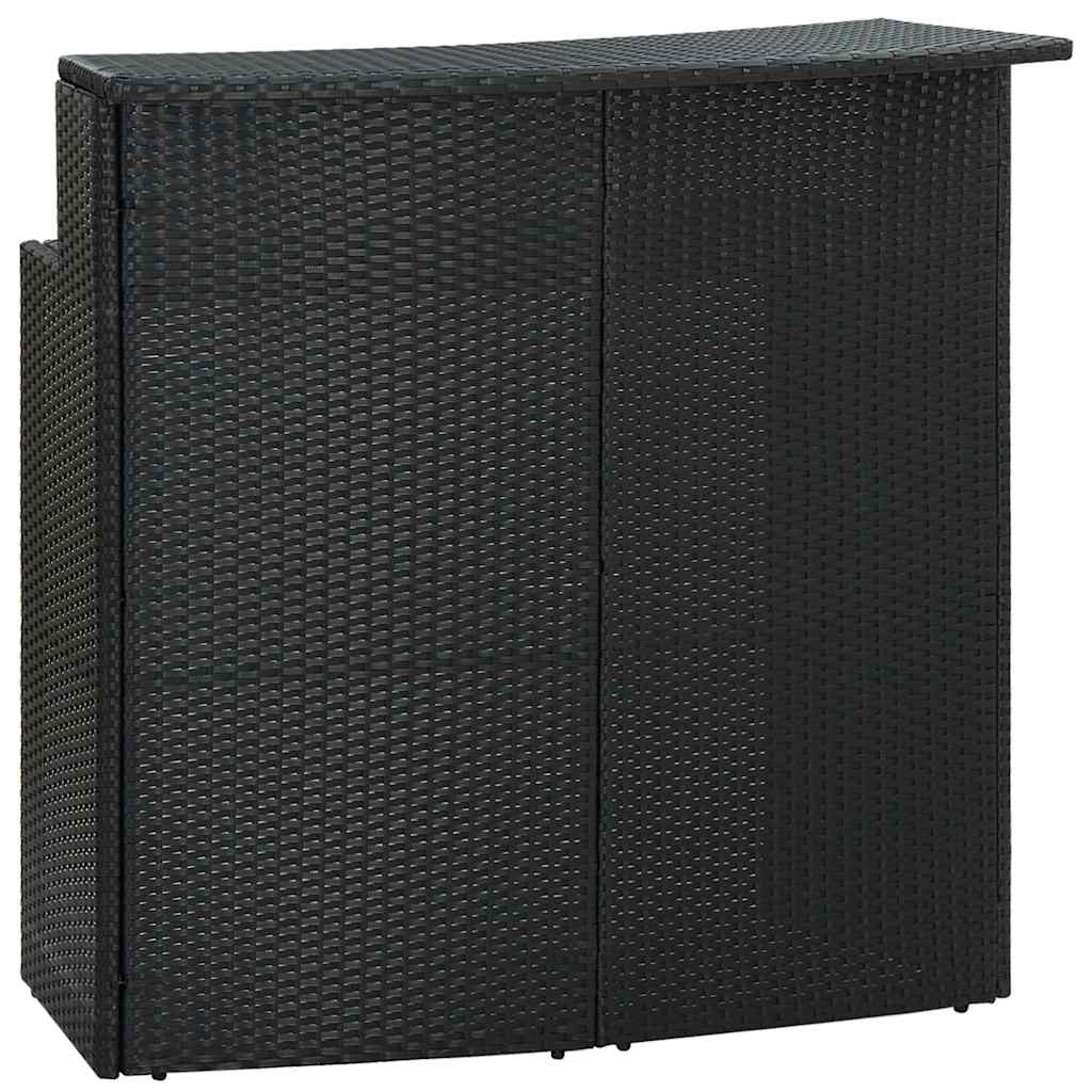 vidaXL 3-tlg. Gartenbar-Set mit Kissen Schwarz