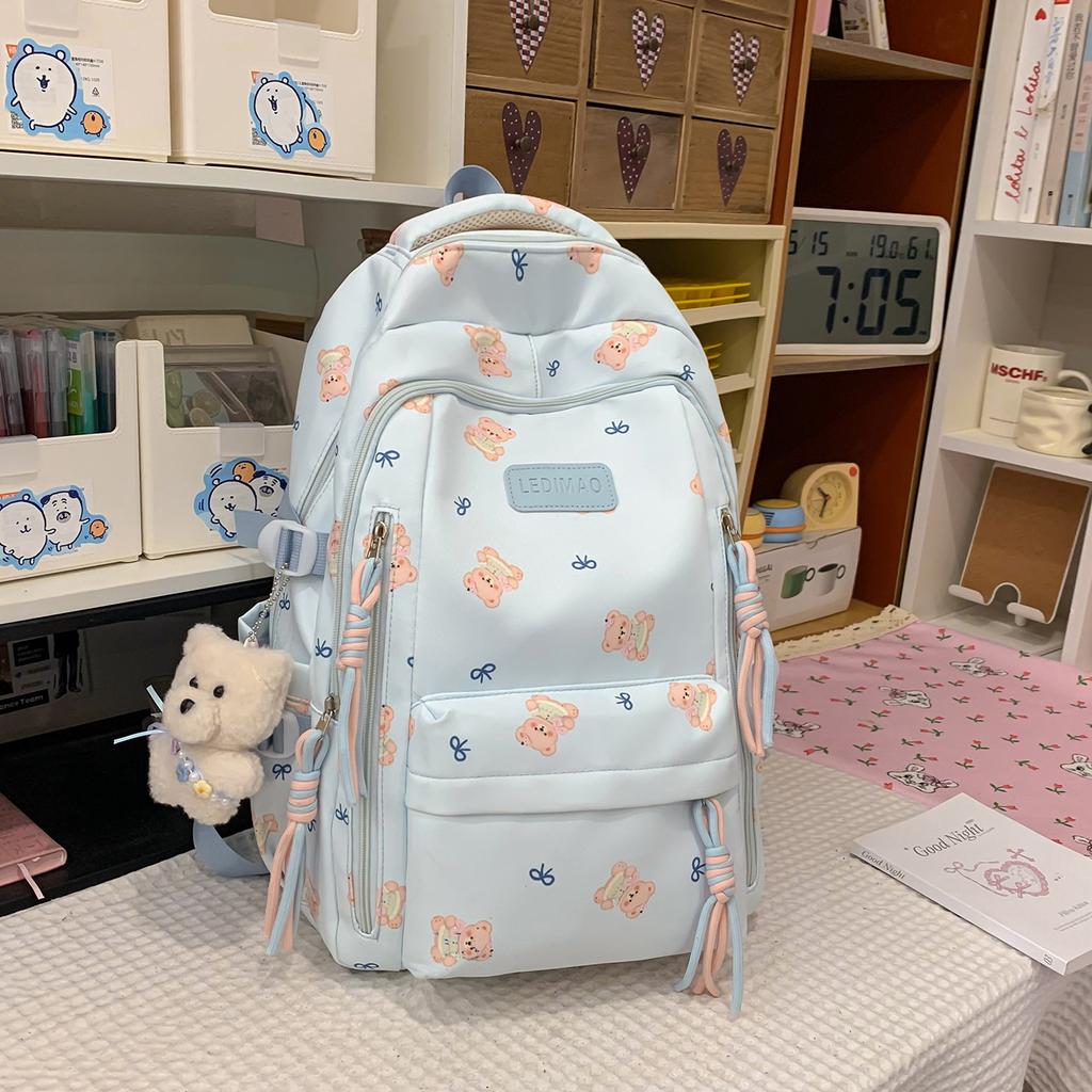 Schoolbag Casual backpack School bag Korean version of simple travel backpack ins Fengsen college style printing large-capacity backpack