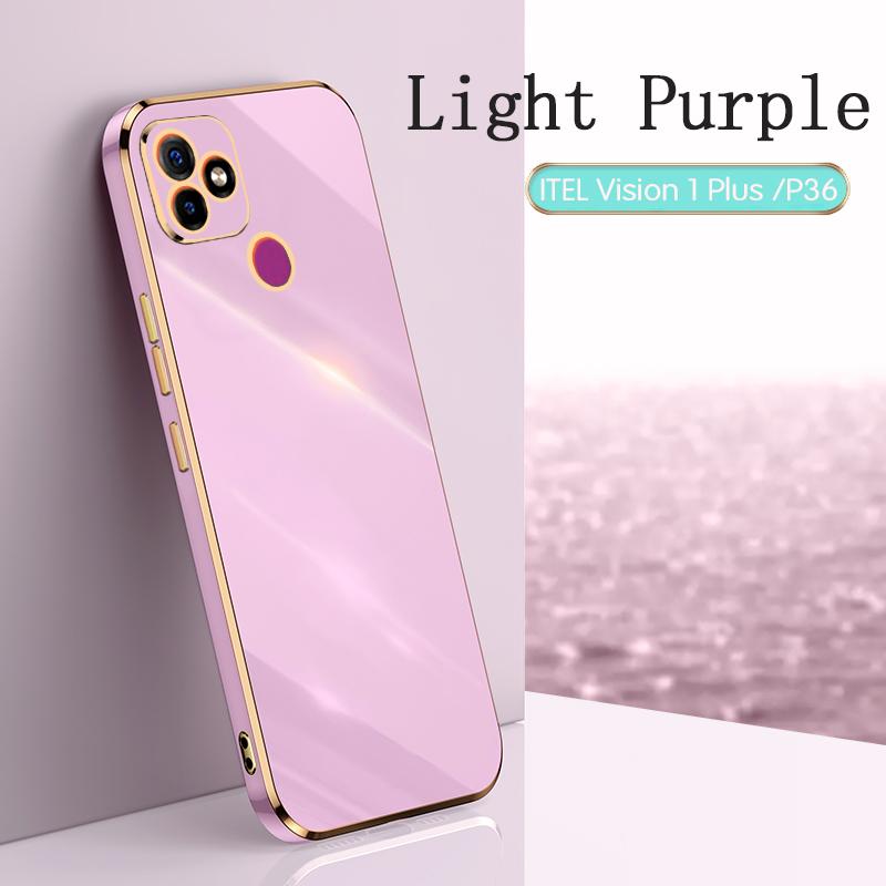 

Для ITEL Vision 1 2Plus защитный гальванический противоударный чехол ITEL Vision 1 2 3 2S 5 S663LC чехол силиконовый мягкий ТПУ ITEL Vision 1 фиолетовый