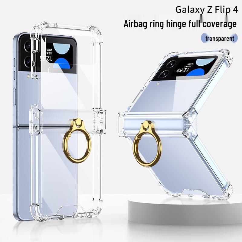 Samsung Z Flip4 Ultra-Thin Acrylic Case with Ring Holder and Screen Protection