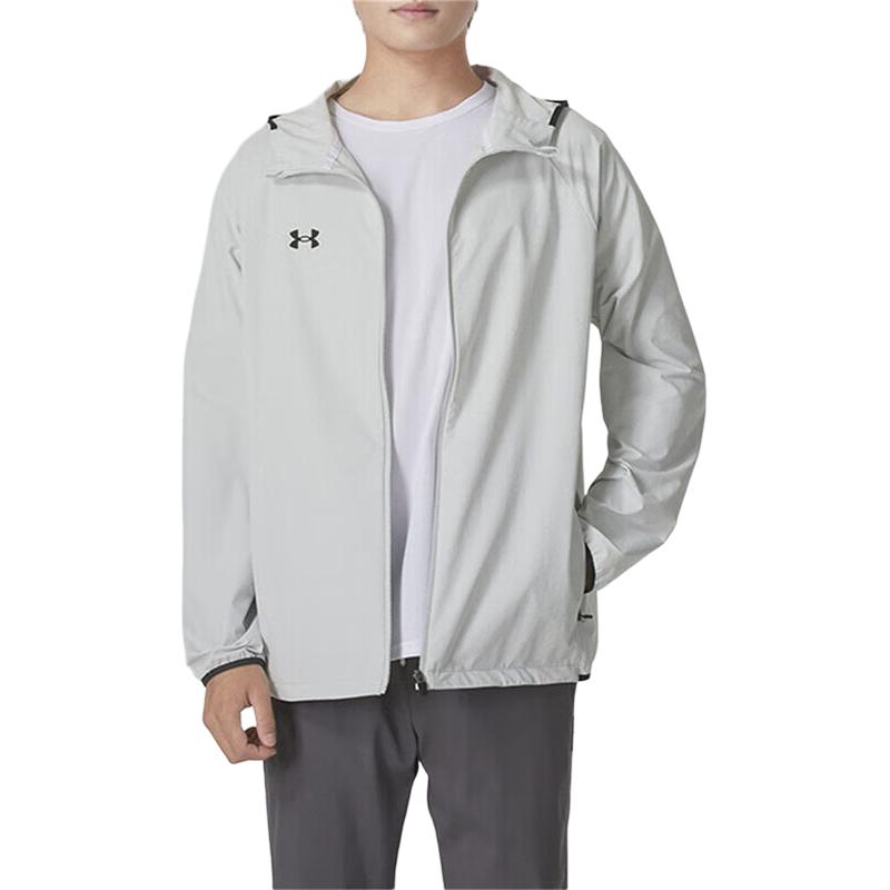 Under Armour Giacca casual sportiva con cappuccio a maniche lunghe traspirante a tinta unita Giubbotti unisex Grigio 24600410-009