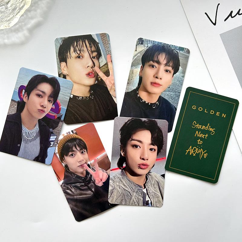 Jungkook Golden Solo Fotokarten Set, 7 Stück Lomo Karten Kpop BTS Jeon Jungkook Album Sammelbare Fotokarten Fanartikel Geschenk