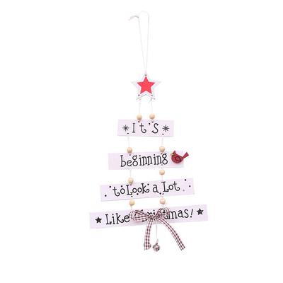 Christmas Wooden Decoration Pendant Shopping Mall Window Home Color Letter Charm