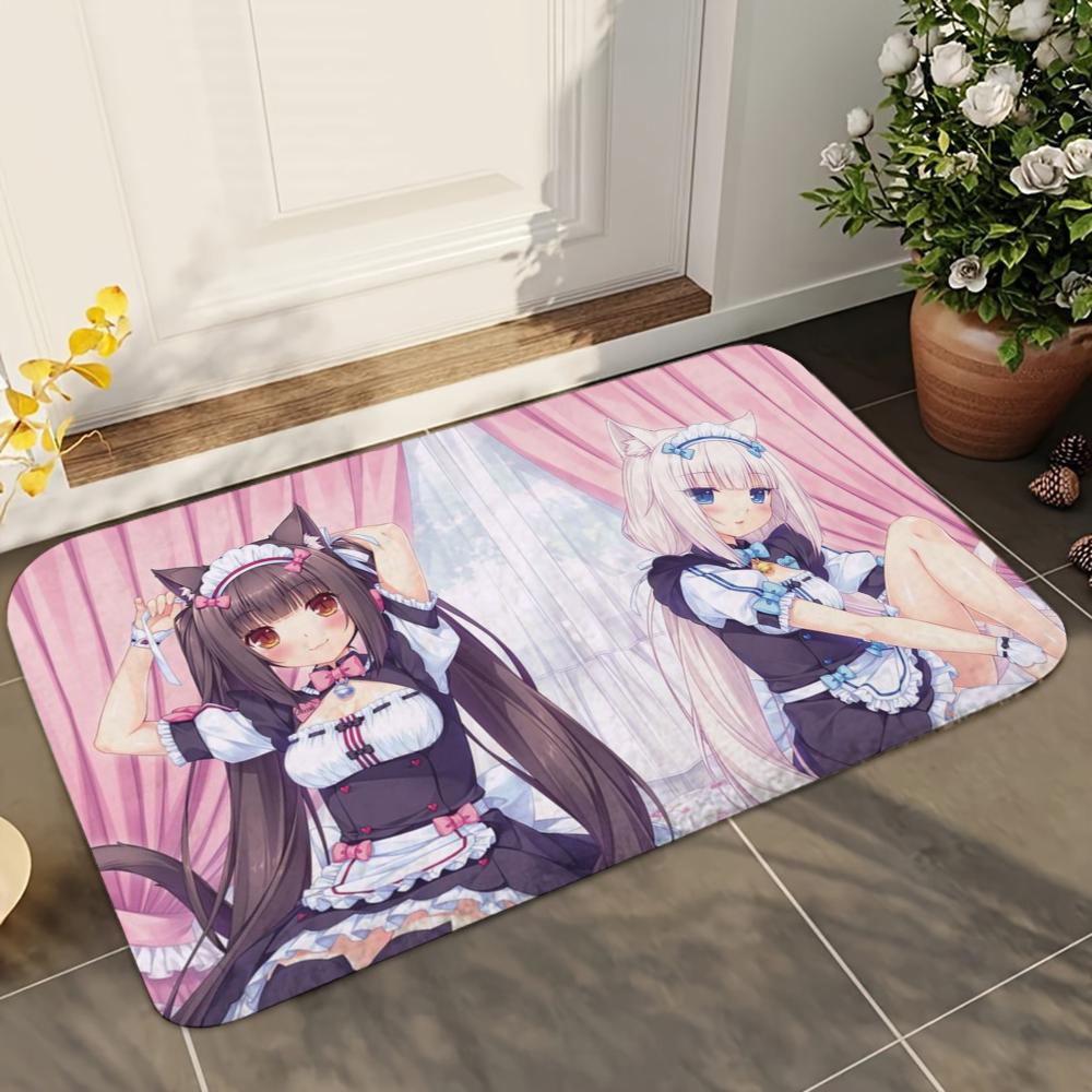 1pc Nekopara Bathroom Absorbent Mats Anti-Slip Mats Home Decor Supplies Carpets Home Kitchen Floor Mats