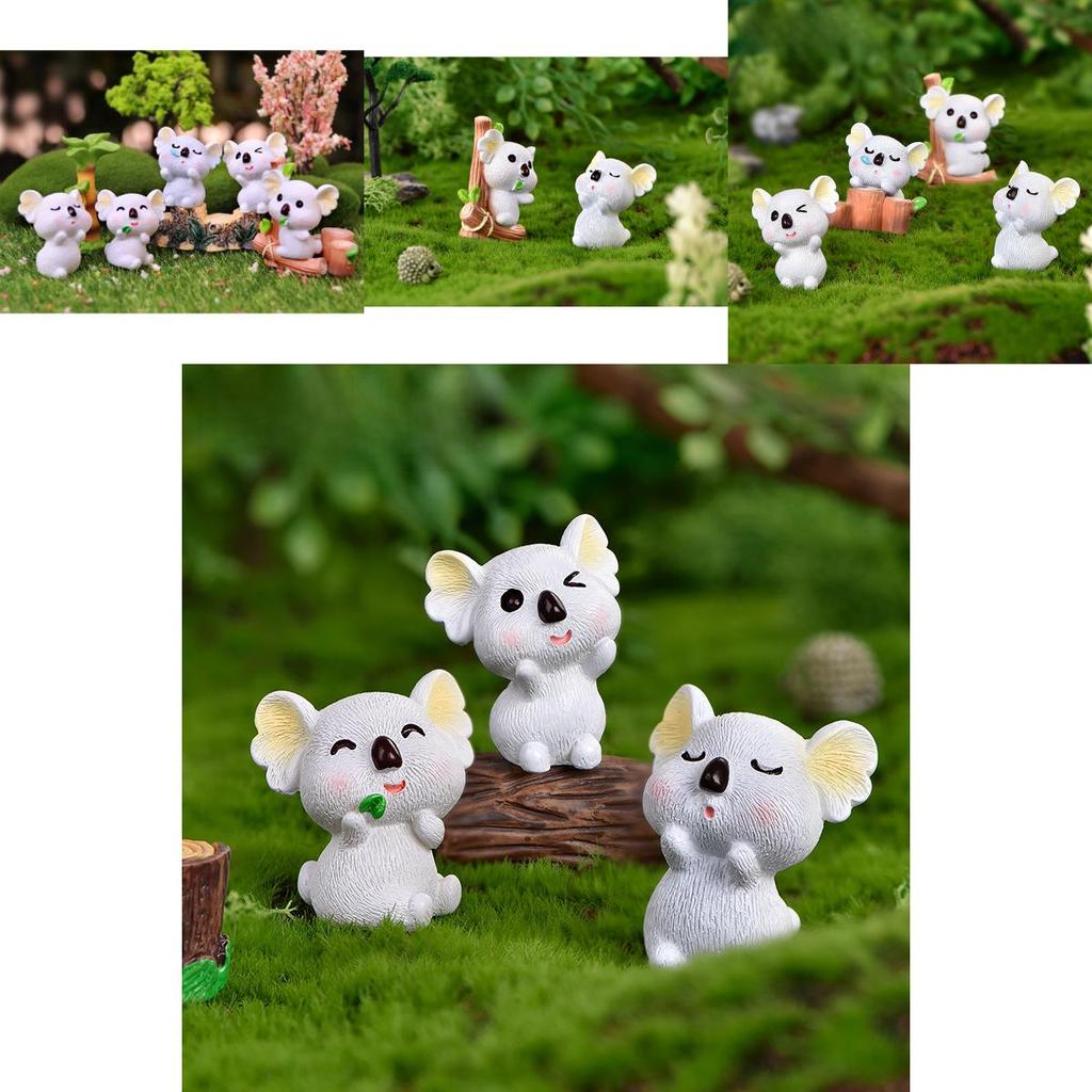 Charming Resin Koala Sculpture Cute Micro Landscape Diy Garden Crystal Ball Accessory