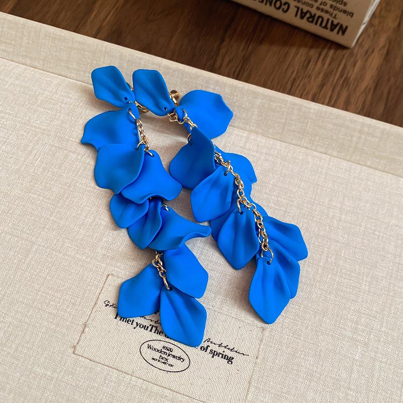Bohemian Bunte Blumenohrringe Für Damen Mode Blütenblatt-Anhängerohrringe Party Hängeohrringe Schmuck Y2k Accessoires Bijoux