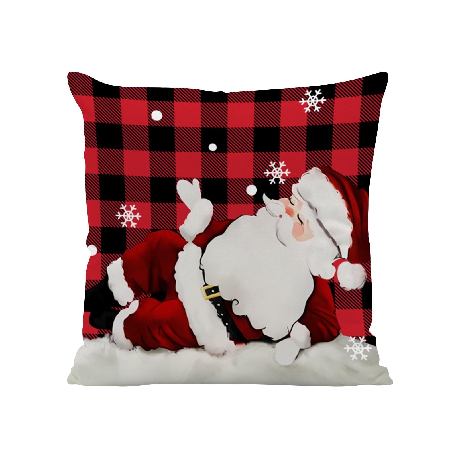 

Красная Рождественская Наволочка Снежинка Снеговик Рождественская Елка Рождественские Украшения One Size