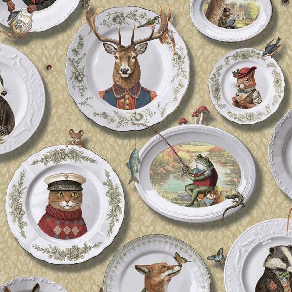 Holden Décor Vintage Tea Party Animals Wallpaper
