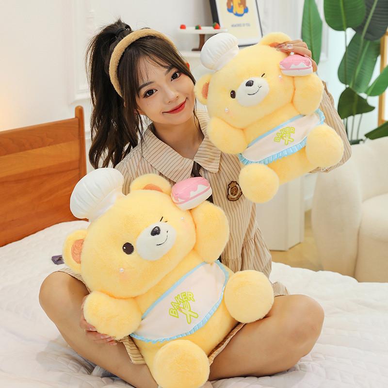 Adorable Chef Bear Plush Toy For Girls Perfect Gift Soft Short Plush 35cm 45cm