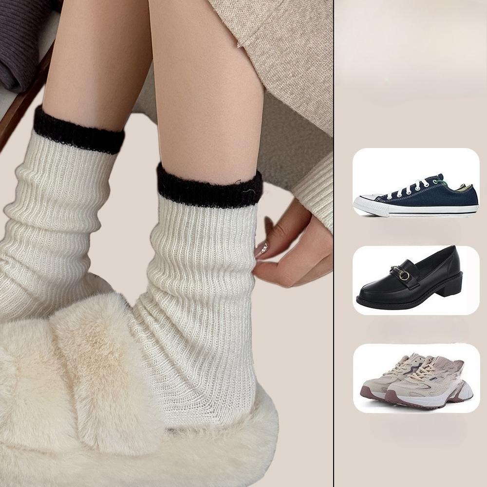 Autumn and Winter Women's Fleece Thickened Warm Fleece Socks Pile Socks Versatile Mid-calf Socks