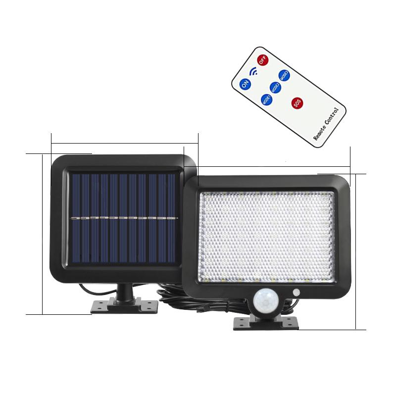 1PC 108/120/128/160COB Solar Split Wall Light, Sensor Motion 3 Modes Powered Waterproof Wireless Garden Wall Night Street Light