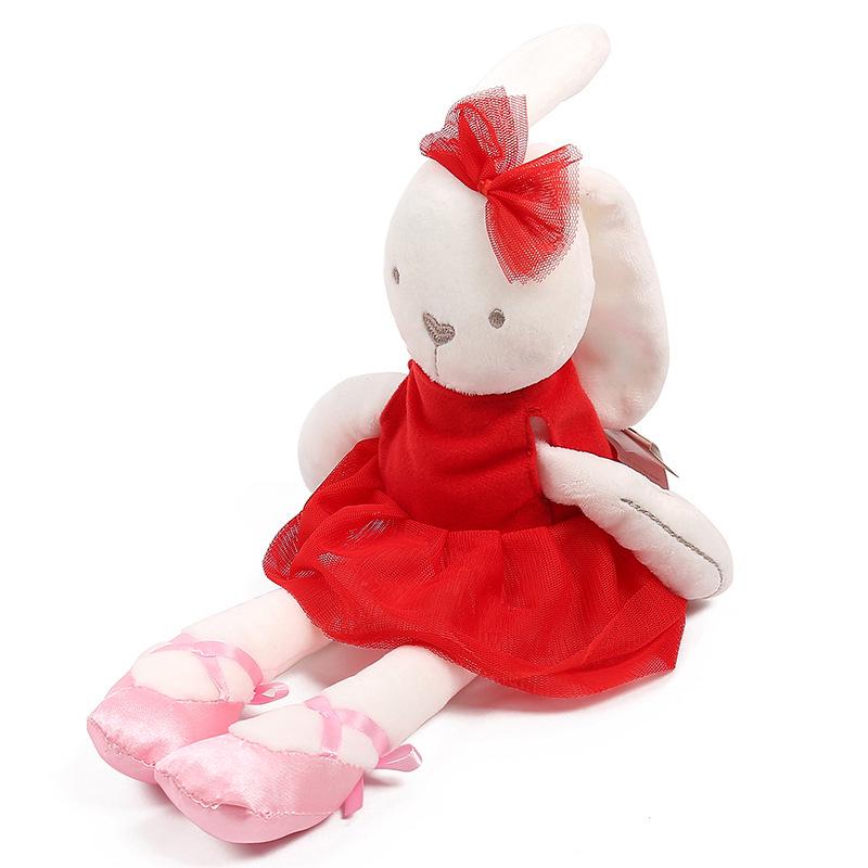 Pink Skirt Sleepy Rabbit Plush Doll - Cute and Soothing Baby Toy 30cm