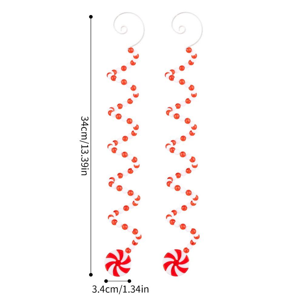 PVC Lollipop Christmas Decoration Twisted Cane DIY Candy Cane Ornament Lollipop Design Festive Tree Decor for 2PCS