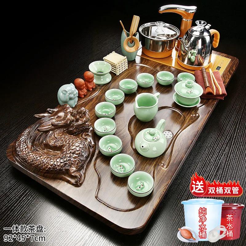 

Набор китайских чайных чашек из фиолетовой глины, фарфоровый, винтажный, простой, для кунг-фу, роскошный чайный сервиз, ситечко, набор для чая, товары для дома DG50TS