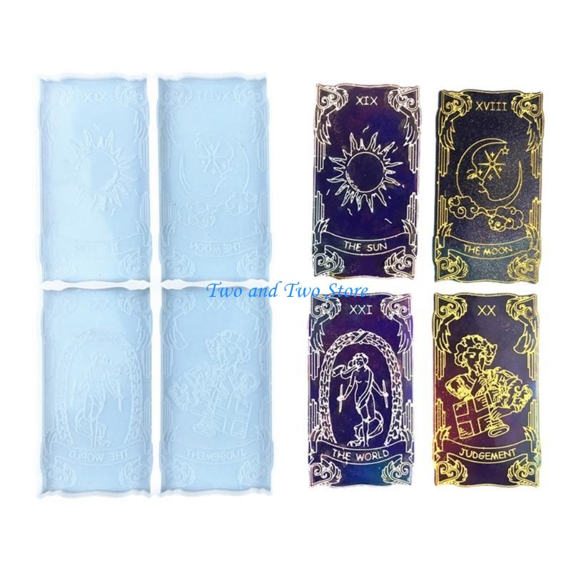 HX6F Easy to Use Tarot Card Silicone Mold Jewelry Making Tools Resin Casting Molds Silicone Material Suitable for DIY Crafts
